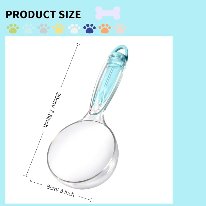 Pet Cat Dog Food Scoop, Dog Cup Capacity Cat Food Scooper With Sealing Clip, Puppy and Cat Coffee Bean, Flour Scoop Light Bule