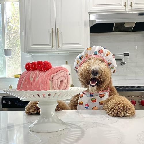 CHEWFFON Dog Birthday Cake Toy - Interactive Snuffle Roll Cake Puzzle for Enrichment, Squeaky & Crinkle Puppy Gift for Boredom & Mental Stimulation, Indoor Brain Game for Small Medium Dogs