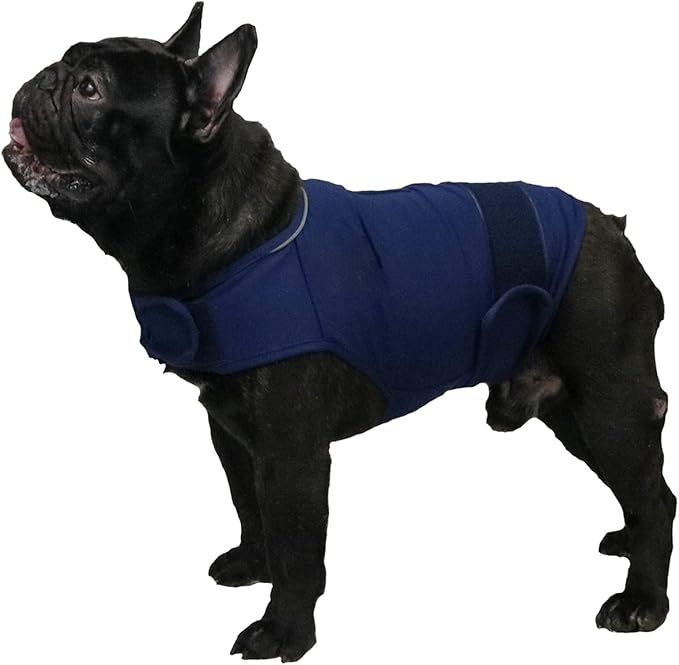 Comfort Dog Anxiety Relief Coat, Dog Anxiety Calming Vest Wrap for Thunderstorm,Travel,4th of July Fireworks,Vet Visits,Separation Anxiety Relief for Dogs (M,Navy)