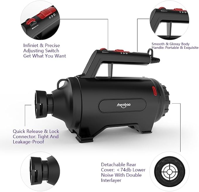 Dog Dryer High Velocity Professional Dog/Pet Grooming Force Hair Dryer/Blower