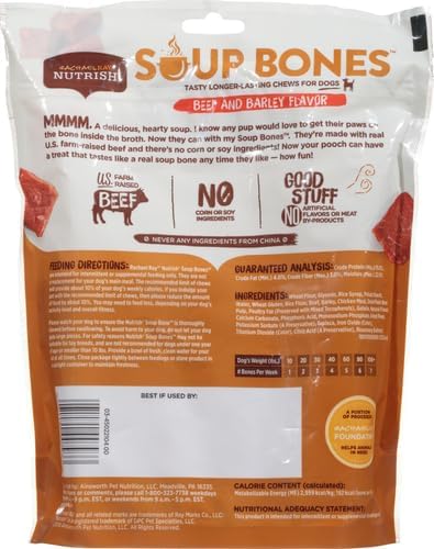 Nutrish Soup Bones Premium Dog Chews with Real Beef and Barley, 6 Chews (Rachael Ray) (Pack of 2)