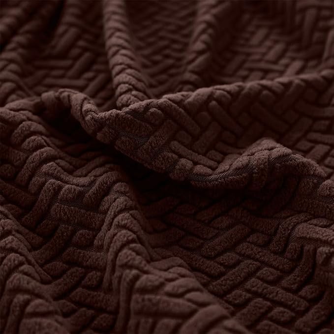 Couch Covers for 2 Cushion Sofa Pet Friendly Couch Cushion Covers Universal Sofa Covers Washable Stretch Slipcovers for Sectional Sofa (Texture Brown, Large Double Seat Cover)