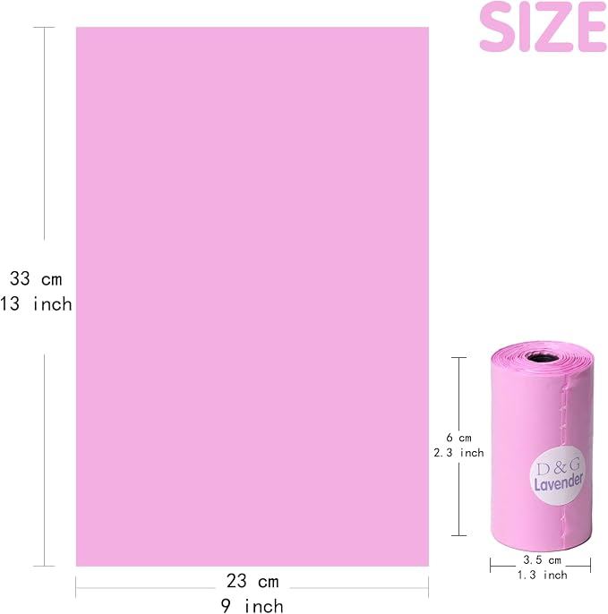 DREAM&GLAMOUR Disposable Diaper Sacks,value pack,16 roll/240 Count,Lavender Scented,four colors,Diaper Disposal or Pet Waste Bags