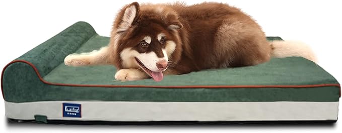 Laifug Orthopedic Dog Beds for Large Dogs,4.5" Memory Foam Dog Beds,Durable Water Proof Liner Removable and Washable, Nonskid Bottom, Dark Green 46"x28"x4.5"