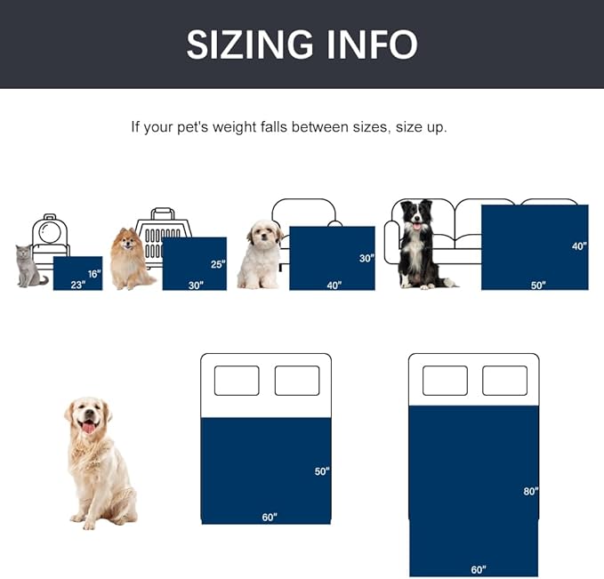 Qeils Dog Blankets for Small Dogs - Waterproof Cat Blanket Washable - Sherpa Fleece Puppy Blanket, Soft Plush Reversible Throw Protector for Bed Couch Car Sofa, 40"X50", Grey
