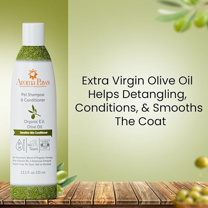 Dog Shampoo – Sensitive Skin Conditioner Formula, Oatmeal Free Skin Soother, Organic Olive Oil,13.5 Ounce,511