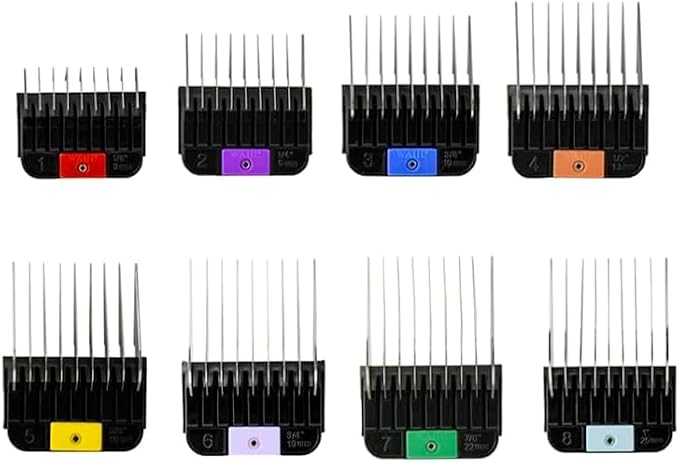 Wahl Pro Animal Stainless Steel Attachment Combs - 8 Cutting Lengths - Color-Coded Dog & Cat Clipper Guides - Animal Grooming Essentials - Snag-Free Cutting - Multicolor 2