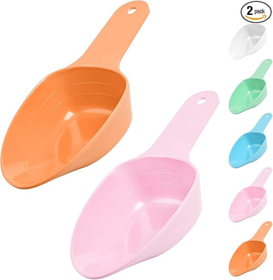 Dog Food Scoop-Melamine Pet Food Measuring Cup - 1 Cup 1/2 Cup 1/4 Cup Dog Cat Bird and Rabbit Food Feeding Scoop Dishwasher Safe Orange & Pink