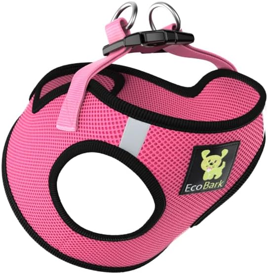 EcoBark XS Dog Harness - Luxury Soft Step in Extra Small Toy Breed Dog Harnesses - Reflective Body Halter Vest (Bubblegum Pink, XS)
