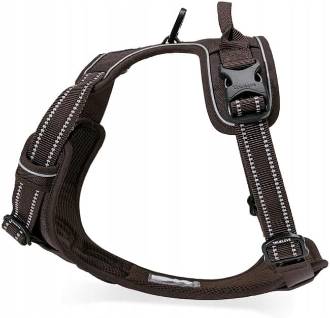 TRUE LOVE Adjustable No-Pull Dog Harness Reflective Pup Vest Harnesses Comfortable Control Brilliant Colors Truelove TLH5651(Brown,S)