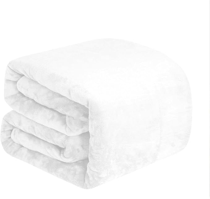 BEDELITE Fleece Blanket White Throw Blanket for Couch & Bed, Luxury Plush Cozy Fuzzy Blanket 50" x 70", Super Soft Warm Lightweight Fall Throw Blanket for Travel Camping
