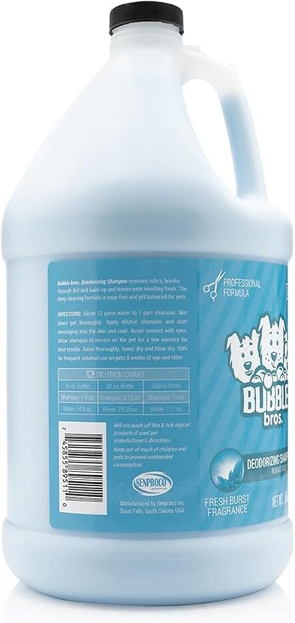 Bubble Bros. Deodorizing Dog Shampoo, Gallon - Naturally Derived, Eliminates Pet Odor, Breaks Through Dirt and Build up, Leaves Dogs Smelling Fresh, USA Made
