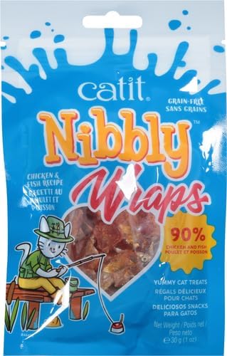 Catit Nibbly Wraps, Grain-Free Cat Treat, Chicken & Fish Recipe, 1.06 oz.