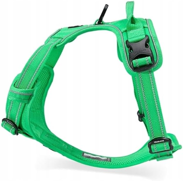 TRUE LOVE Adjustable No-Pull Dog Harness Reflective Pup Vest Harnesses Comfortable Control Brilliant Colors Truelove TLH5651(Grass Green,XL)