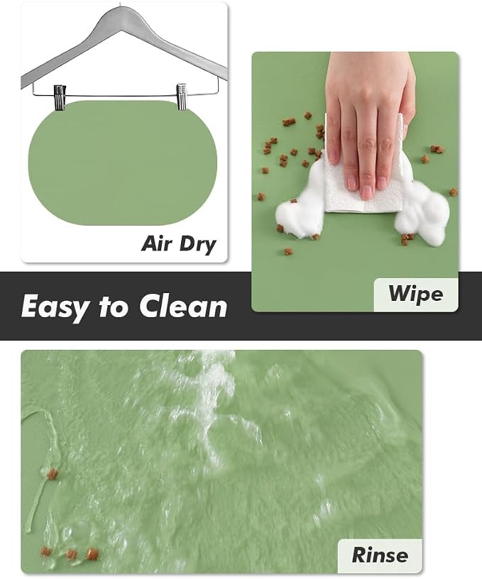 Absorbent Dog Food Mat-Dog Cat Mat for Food and Water Bowl, Quick Dry Pet Food Mat, No Stains Pet Feeding Pad, Cat Accessories Pet Supplies Mat for Messy Drinkers