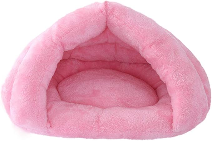 Pet Tent Cave Bed for Small Medium Cats Dogs Pets Sleeping Bag Thick Fleece Warm Slipper Dog Bed Cuddler Burrow House Hole Igloo Nest Cozy Triangle Bed for Cat Puppy