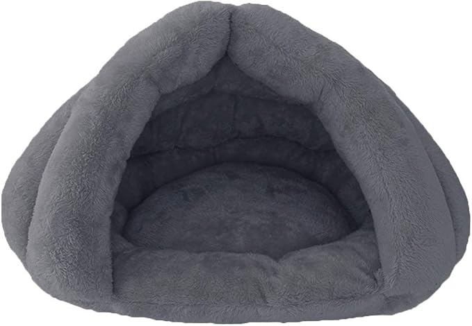 Pet Tent Cave Bed for Small Medium Cats Dogs Pets Sleeping Bag Thick Fleece Warm Slipper Dog Bed Cuddler Burrow House Hole Igloo Nest Cozy Triangle Bed for Cat Puppy