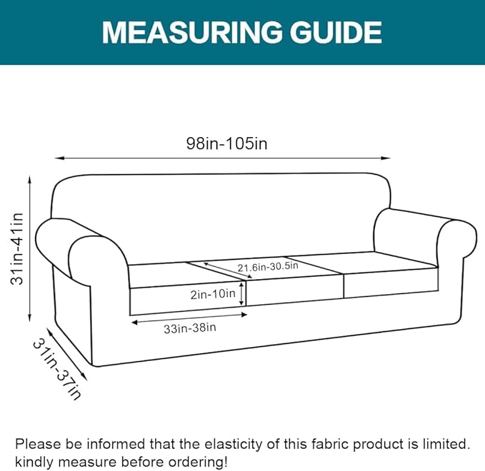 Turquoize 4 Piece Sofa Covers For 3 Cushion Couch Sofa Slipcover Soft Couch Cover For Dogs-Washable Sofa Furniture Covers With 3 Individual Large Cushion Covers Feature Thick Fabric(XL Sofa, Burgundy)