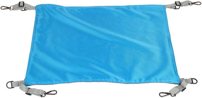 Hanging Cat Hammock, Pet Hammock for Cage, Adjustable Cat Bed Two Sides Comfortable/Waterproof Resting Sleepy Pad for Cats Small Dogs Rabbits or Other Small Animals (Blue)