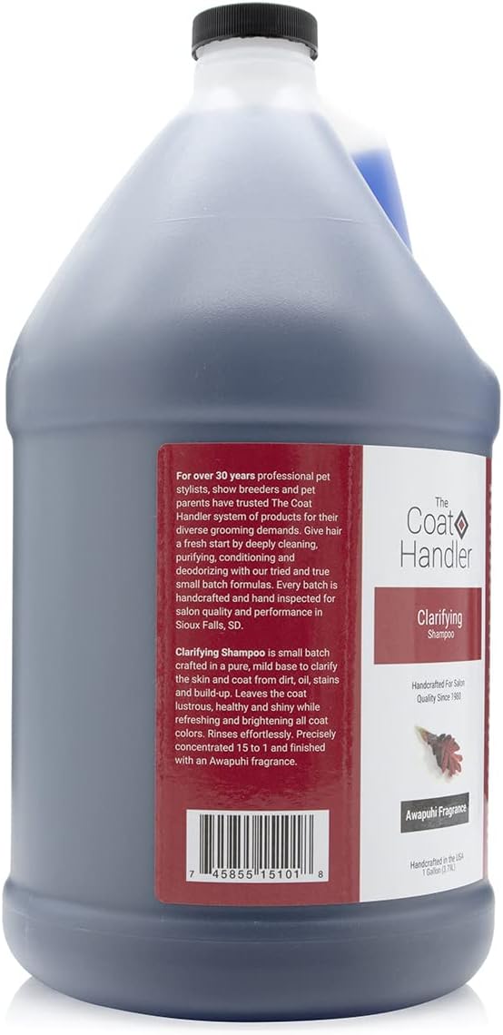 The Coat Handler Clarifying Dog Shampoo, 1 Gallon | All Natural Ingredients, Removes Stains and Dirt, Brightens All Coat Colors, Professional Grade Grooming Shampoo, Soap and Cruelty Free