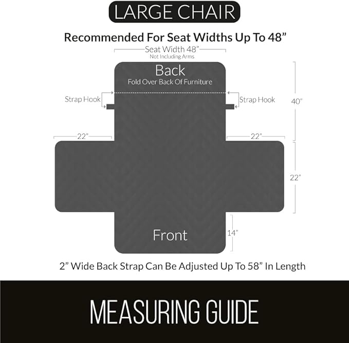 Sofa Shield® Couch Armchair Covers for Dogs, Reversible Furniture Protector with Strap, Stain and Tear Resistant Cushion Cover, 48 inch Seat, Machine Washable Slipcover Pets, Cats, Chocolate Beige