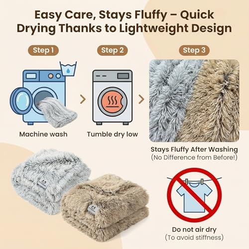 PJYuCien Dog Blanket for Dogs, Puppies and Pets, Lightweight & Portable Fluffy Fleece Throw, Super Soft Plush Cat Blanket for Couch/Car Seat/Furniture, Machine Washable, 30"x40", Beige