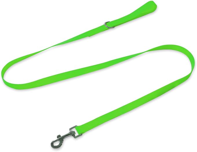 Waterproof Dog Leash, 5/6 FT Durable Odor-Proof Dog Leashes with Strong Metal Hooks Fits Small Medium or Large Dogs (Green, 5FT - 3/4 inch Width)