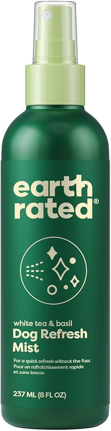 Earth Rated Dog Deodorizing Conditioner Spray, Conditioning & Odor-Eliminating Perfume for Dogs, for All Coat Types, Refreshing White Tea & Basil Scent, 8 oz