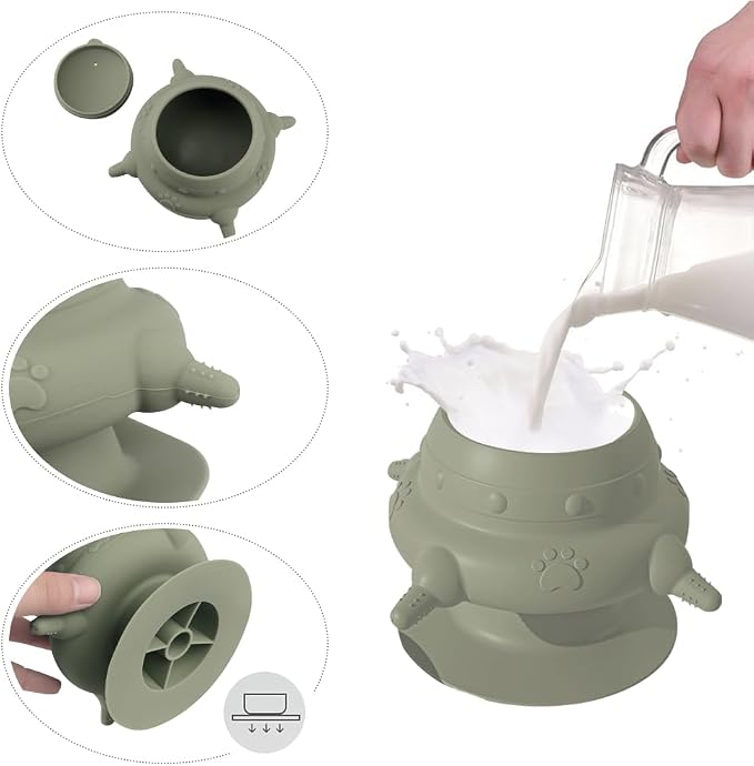Puppy Milk Feeder 235 ml Kitten Feeder Milk Bowl Silicone 4 Nipples Puppy Feeders for Multiple Puppies Small Animals Bottles for Nursing
