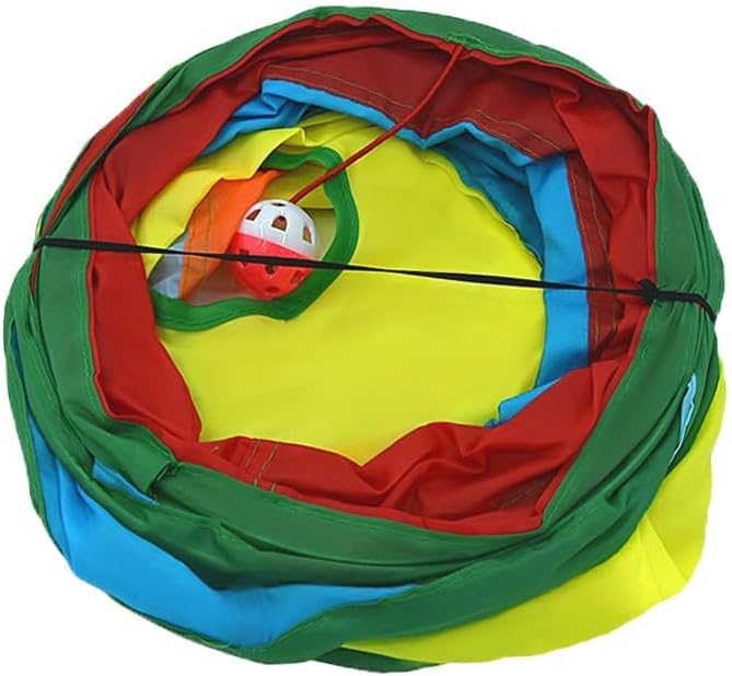 3-Way Collapsible Cat Tunnel Tube Toy Rainbow Y — Interactive Play Tunnel with Hanging Ball & Peek Hole for Indoor Cats, Kittens, Puppies & Rabbits | Hours of Fun & Exercise