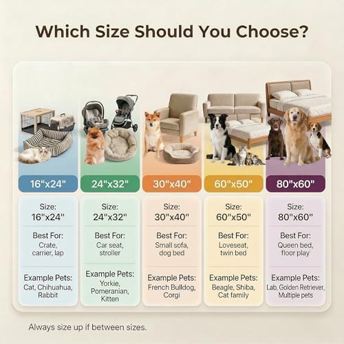 PJYuCien Dog Blanket for Dogs, Puppies and Pets, Lightweight & Portable Fluffy Fleece Throw, Super Soft Plush Cat Blanket for Couch/Car Seat/Furniture, Machine Washable, 30"x40", Beige
