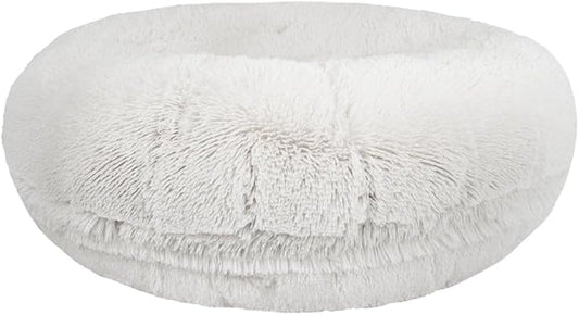 Bessie + Barnie Bagel Bed for Dogs and Cats – Round Pet Bed with 360-Degree Zipper, Waterproof Liner, Machine Washable Cover, Eco-Friendly Polyfill – Plush Donut Puppy Bed for Dogs