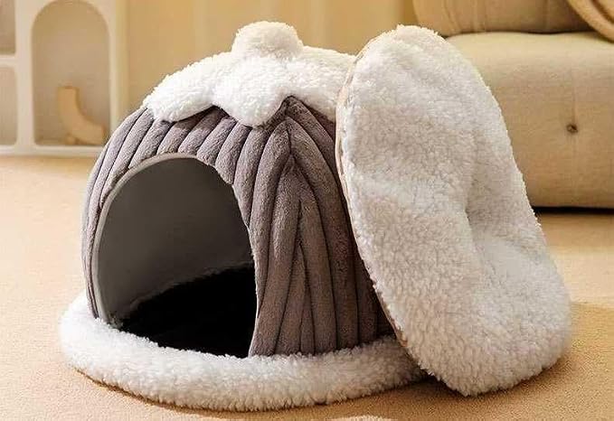 Dog Houses Soft Indoor Enclosed Tent Huts Warm Cave Dog Kennel House Type Winter Warm Small Dog Teddy Four Seasons Universal Removable and Washable Dog House Cat Nest Bed Pet Supplies (Small,Color 18)