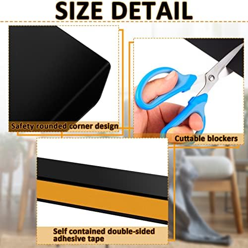 Treela 20 Pcs Under Couch Blocker Black Couch Blocker for Pets Bumper for Under Furniture Baffle Board with Adjustable Guard to Stop Going Below Sofa Easy Install (3.2 Inch)