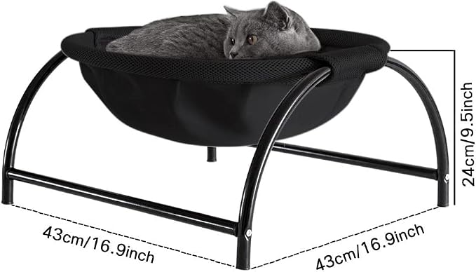JUNSPOW Cat Bed Dog Bed Pet Hammock Bed Cat Sleeping Cat Supplies Pet Supplies Whole Wash Stable, Detachable & Breathable Easy Assembly Indoors Outdoors, 16.9 in x 16.9 in x 9.5 in