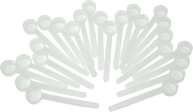 4 mL (3/4 Teaspoon) Long Handle Plastic Measuring Spoon for Coffee, Protein Powder, Pet Food, Spices, Grains, Dry Goods – Food-Grade BPA-Free (Pack of 100)