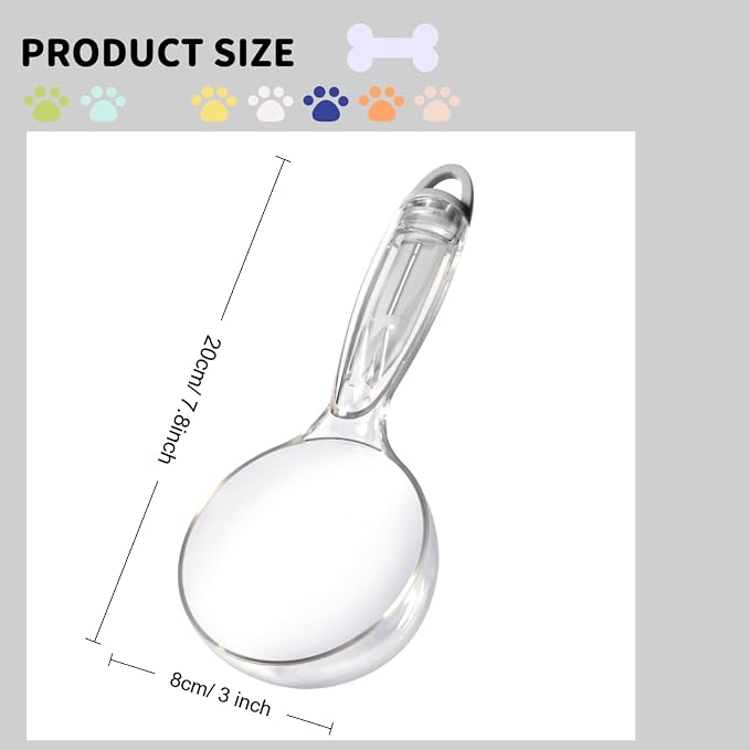 Pet Cat Dog Food Scoop, Dog Cup Capacity Cat Food Scooper With Sealing Clip, Puppy and Cat Coffee Bean, Flour Scoop Grey