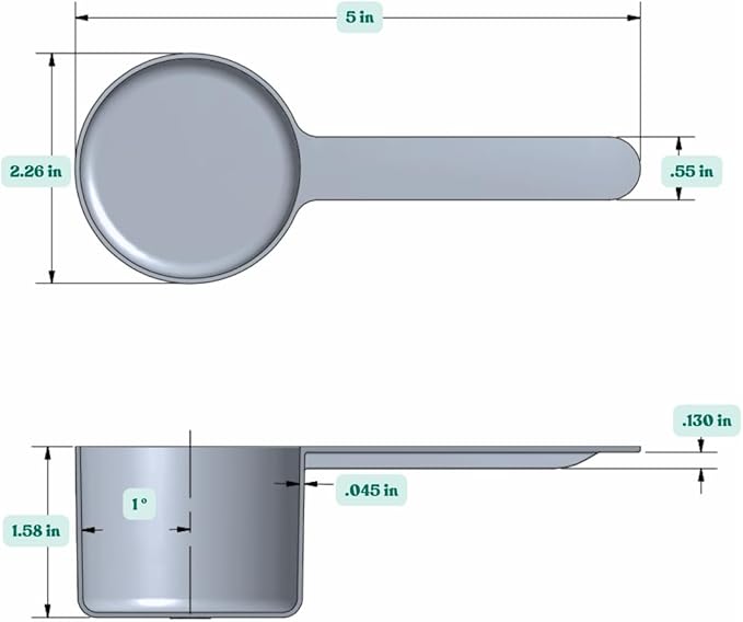3/8 Cup (3 Oz. | 6 Tablespoon | 90 mL) Long Handle Plastic Measuring Scoop for Coffee, Protein Powder, Pet Food, Spices, Grains, Dry Goods – Food-Grade BPA-Free (Pack of 25)