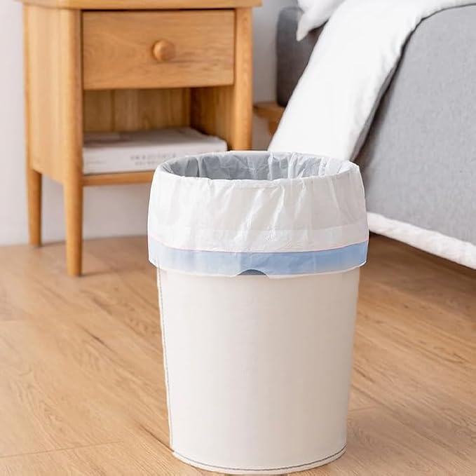 Small Trash Bags 4 Gallon - Drawstring 4 Gallon Trash Bag, Tear-Free 4 Gal Small Garbage Bags, Separated Unscented White Small Trash Bags Bathroom Trash Bags, 57 Count