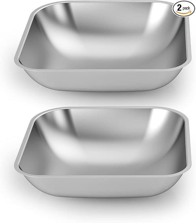 oneisall Stainless Steel Bowls for oneisall 5L Automatic Double Bowl Cat Feeder and 5L WiFi Automatic Double Bowl Cat Feeder (Pack of 2)