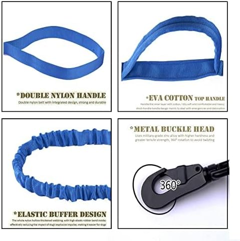 Tactical Dog Collar and Leash Set Adjustable Military Nylon Dog Collar with Control Handle and Heavy Duty Metal Buckle for Large Dogs（Dark Blue XXL