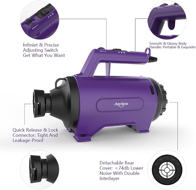 Dog Dryer High Velocity Professional Dog/Pet Grooming Force Hair Dryer/Blower