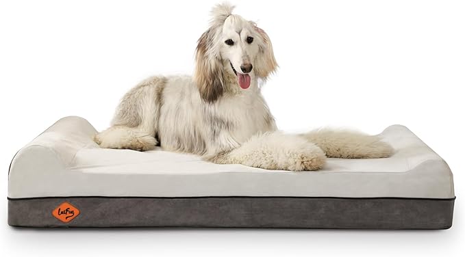 Laifug Orthopedic Dog Beds for Large Dogs,7" Memory Foam Dog Beds,Durable Water Proof Liner Removable and Washable, Nonskid Bottom, Dark Grey 50"x36"x7"