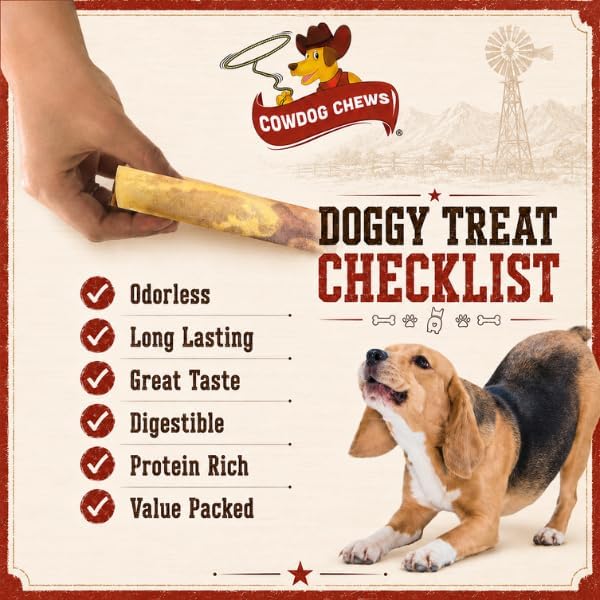 Cowdog Chews Rawhide Gourmet Meaty Rolls 5-6" (24 Pack) – Premium Dog Treats with Savory Beef Filling, Long-Lasting Chew for Aggressive Chewers, High-Protein, Natural Ingredients