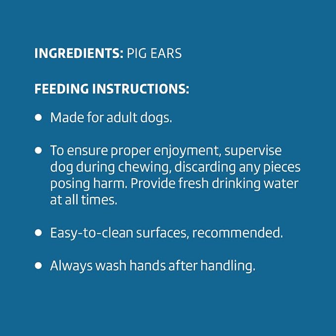 Amazon Brand - Wonder Bound Whole Pig Ears, Ingredient, Highly Digestible, Dog Treats for Puppy and Large/Medium Dogs, Pork, 12.7 Ounce, 18 Count (Pack of 2)