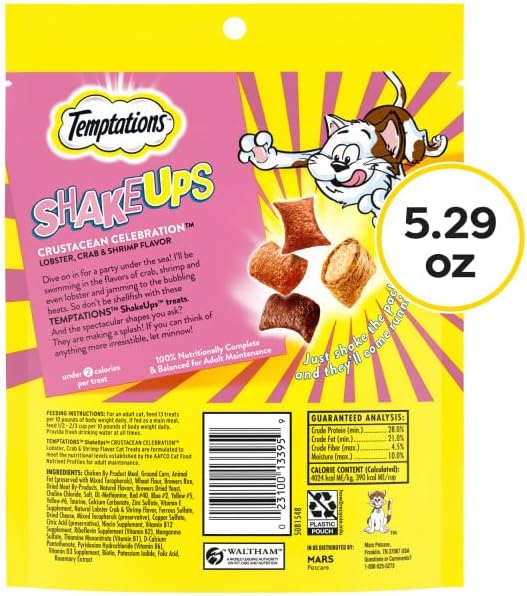 Temptations Cat Treat ShakeUps, Crunchy and Soft Cat Treats, Crustacean Celebration, 5.29 oz. Pouch