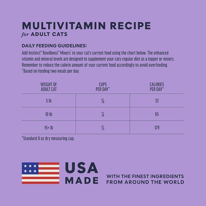 Instinct Raw Boost Mixers, Freeze Dried Cat Food Toppers with Functional Ingredients, Grain Free, Real Beef - Multivitamin for Adults, 5.5 oz Bag
