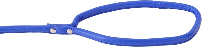Deep Blue Soft Leather Dog Leash for Small,Medium Dog Walking, Comfortable Leather Handle, 4 ft Deep Blue