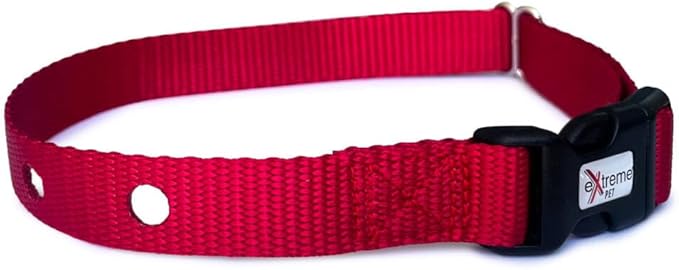Heavy Duty Nylon Replacement Dog Collar Strap - Compatible with Nearly All Brands and Models of Underground Electric Dog Fences and Training Receivers - Red