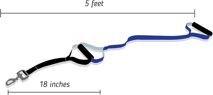 Leash Boss Original - Heavy Duty Dog Leash for Large Dogs - No Pull Double Handle Training Lead for Walking Big Dogs - Dog Leashes with Padded Handle for Control and Safety (Blue)